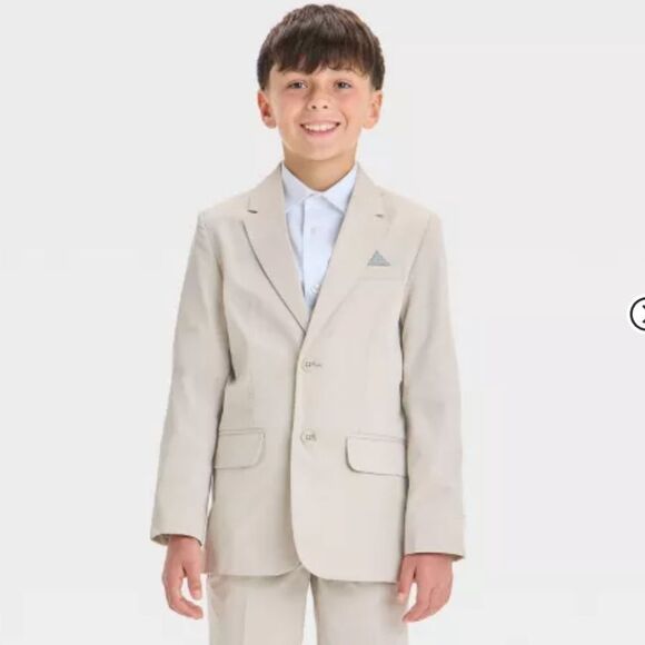 🆕🧥Boys' Suit Jacket - Cat & Jack Off-White, Sz 10 - Picture 2 of 8